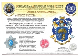 Registrazione stemma presso la Serenissima Accademia degli Stemmi - Baroni Spano'